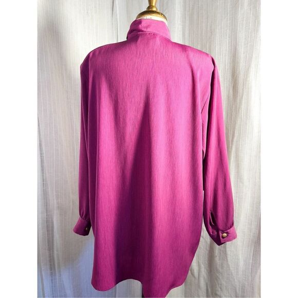 Vintage Maggie Sweet Button-Down Purple Blouse - Size M - Picture 3 of 4